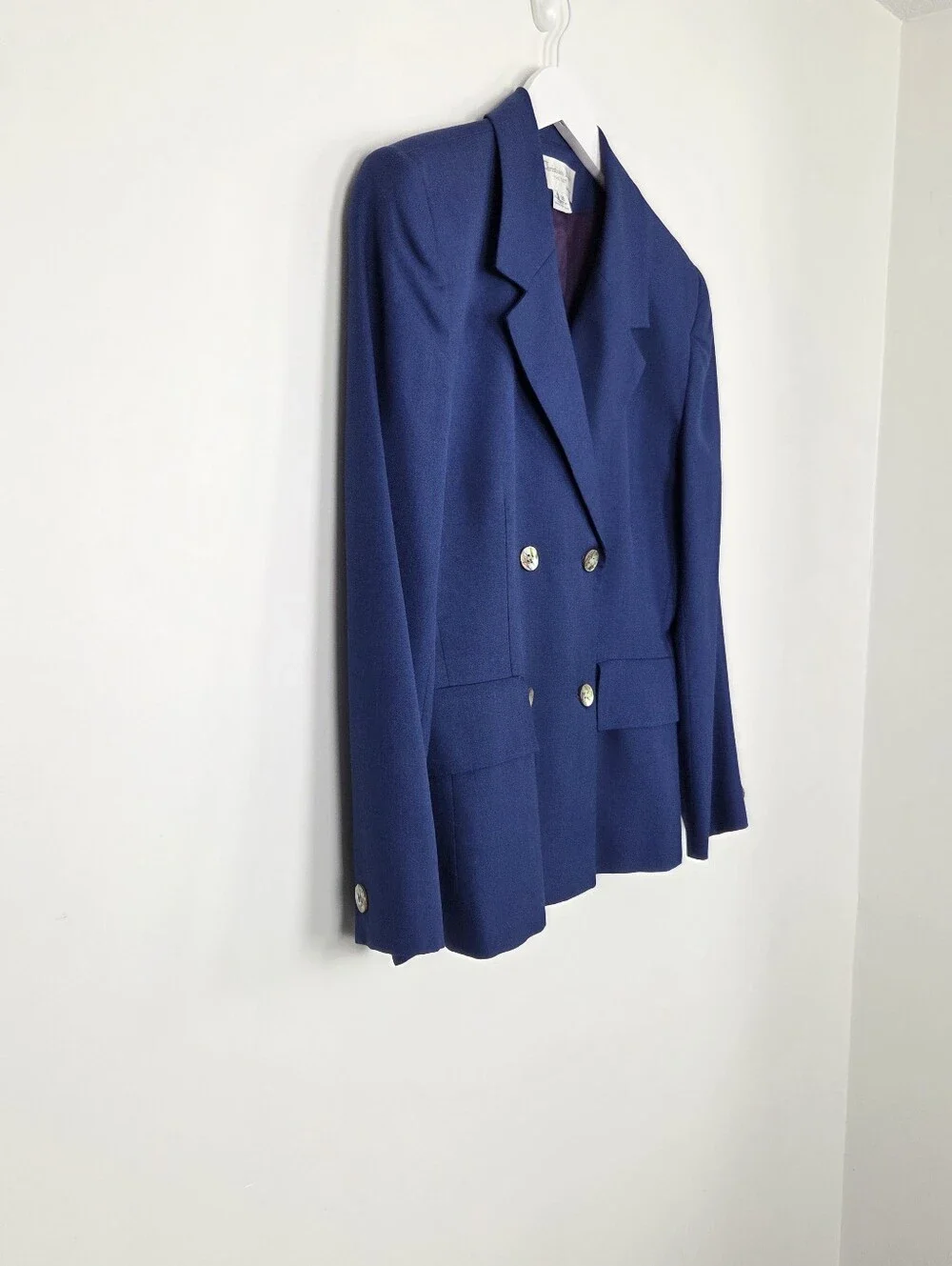 Vintage Christian Dior Double Breasted Blazer with Abalone Shell Buttons Size 10